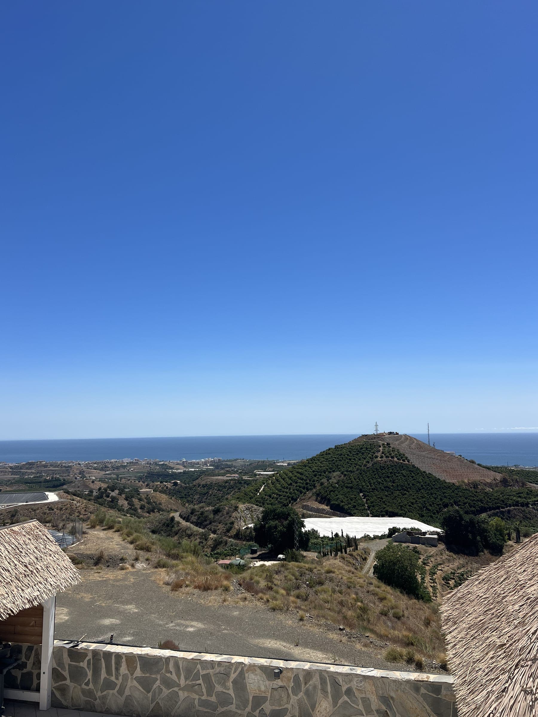 View from the terrace toward the coastal hills