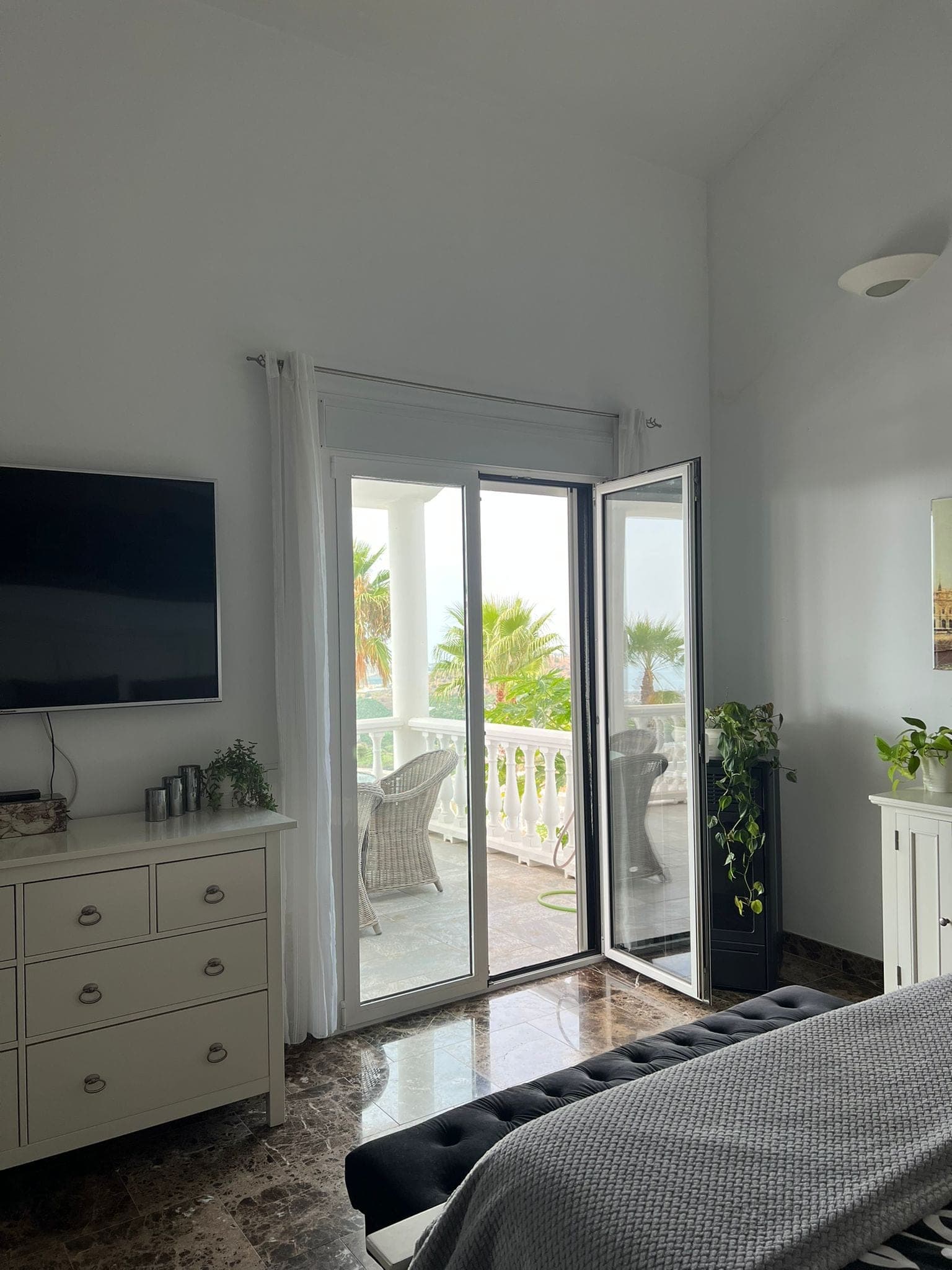 Master bedroom with private balcony