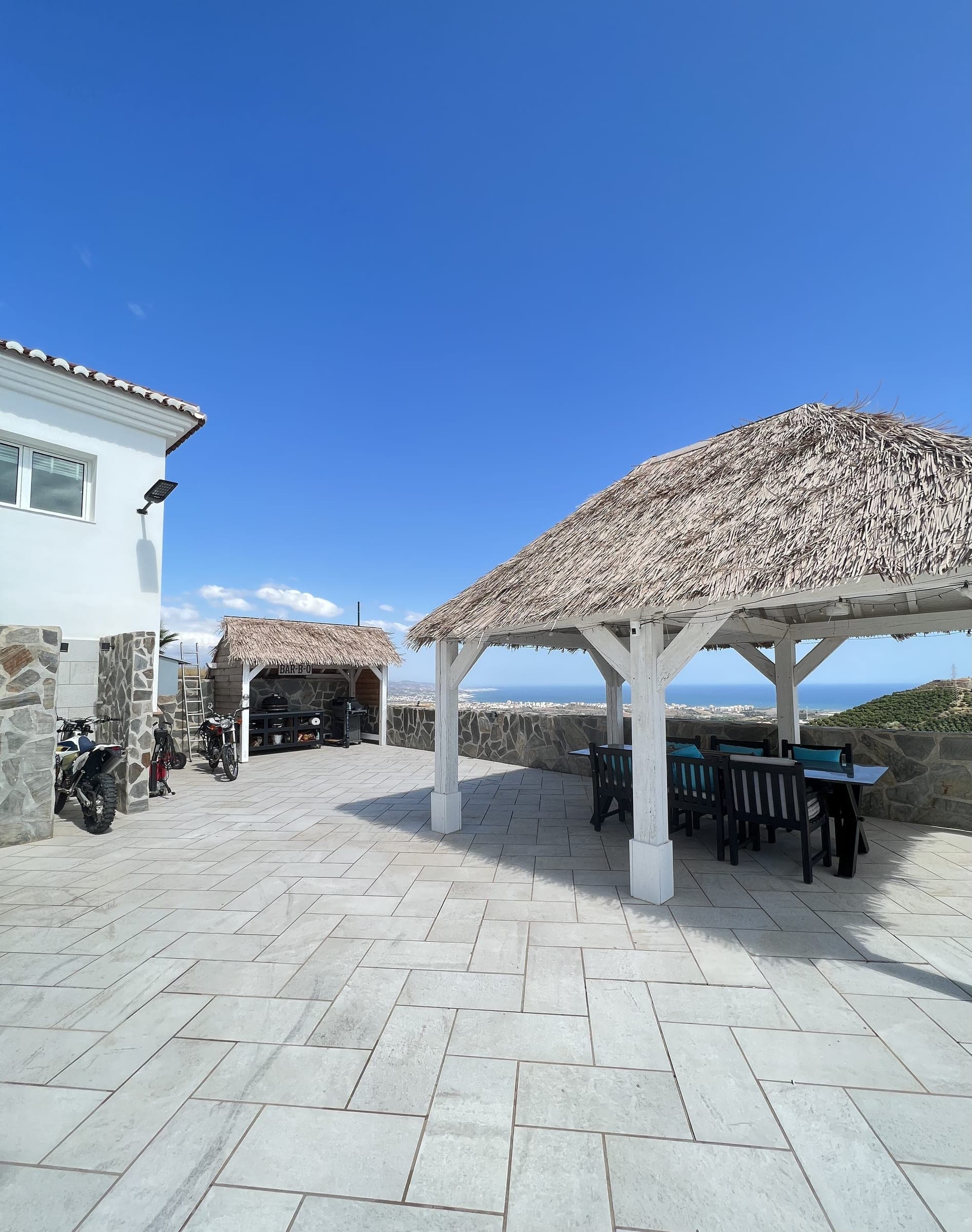 Private pool terrace overlooking the coastline
